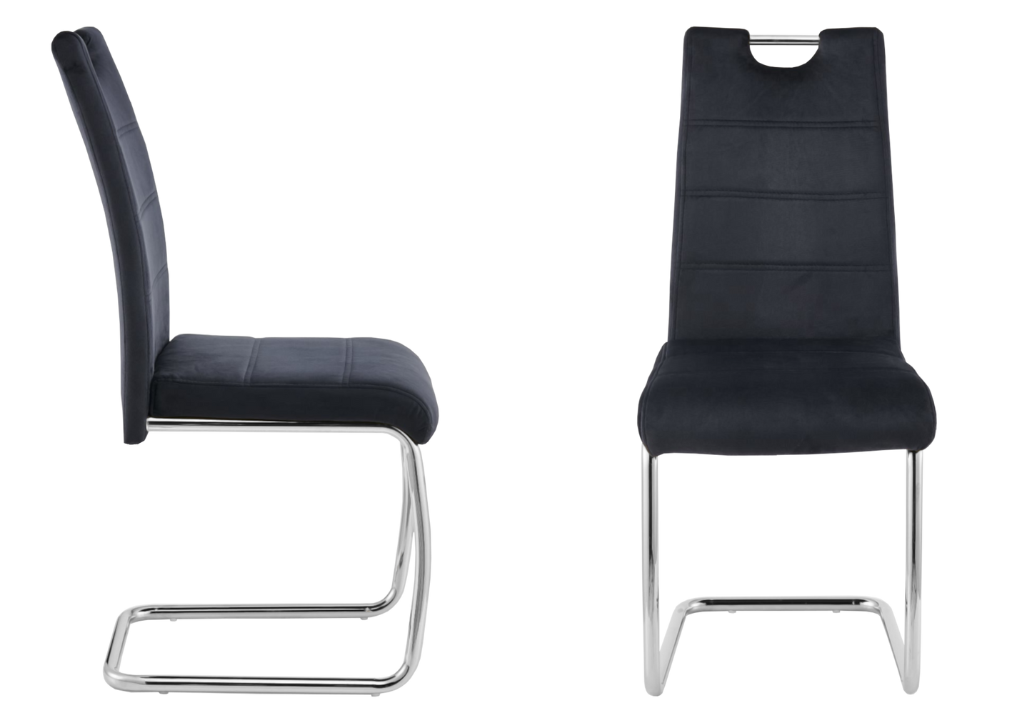 Chaise luge en velours noir dossier haut - Grazia x6