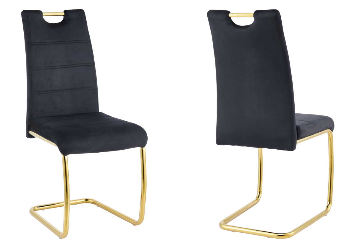 Chaise luge en velours noir dossier haut - Grazia x6