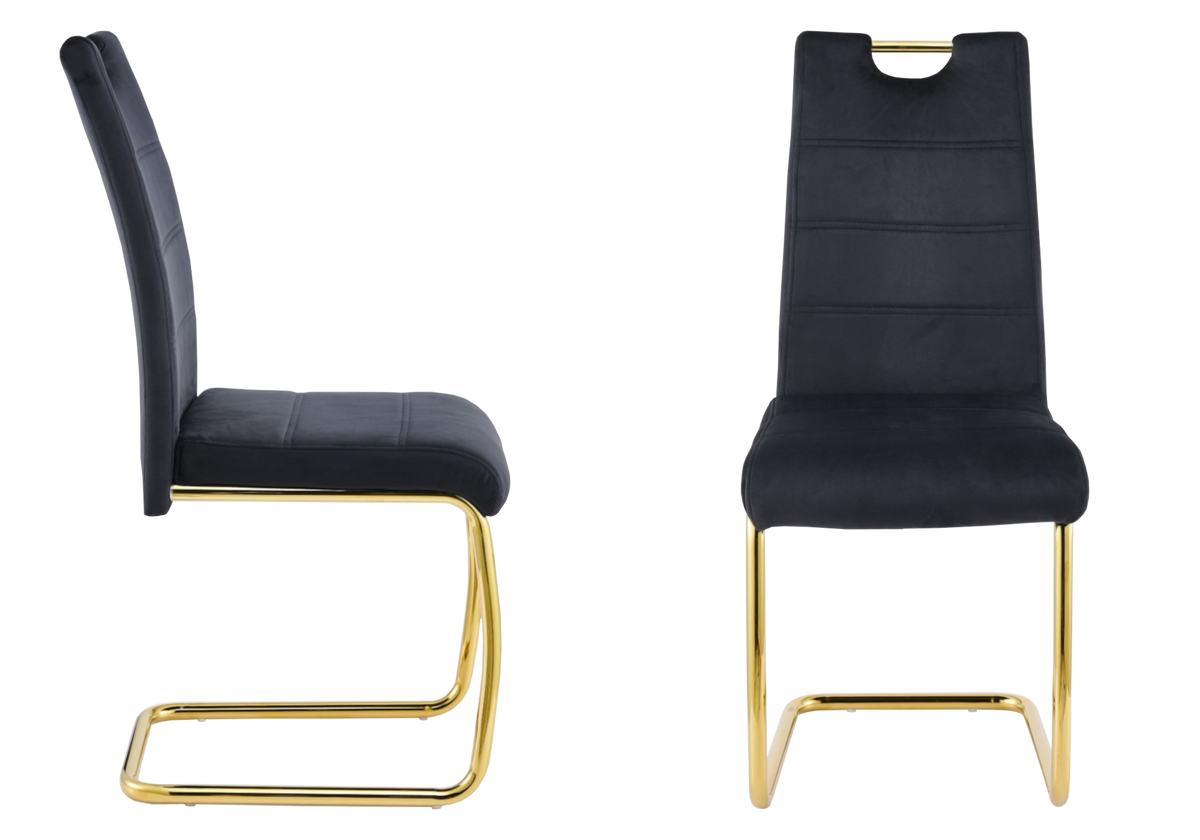 Chaise luge en velours noir dossier haut - Grazia x6