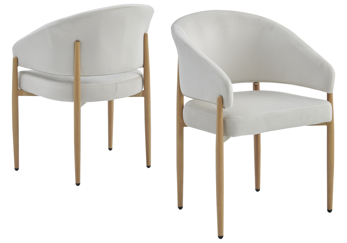 Ensemble table marbre beige et 4 chaises - Doria