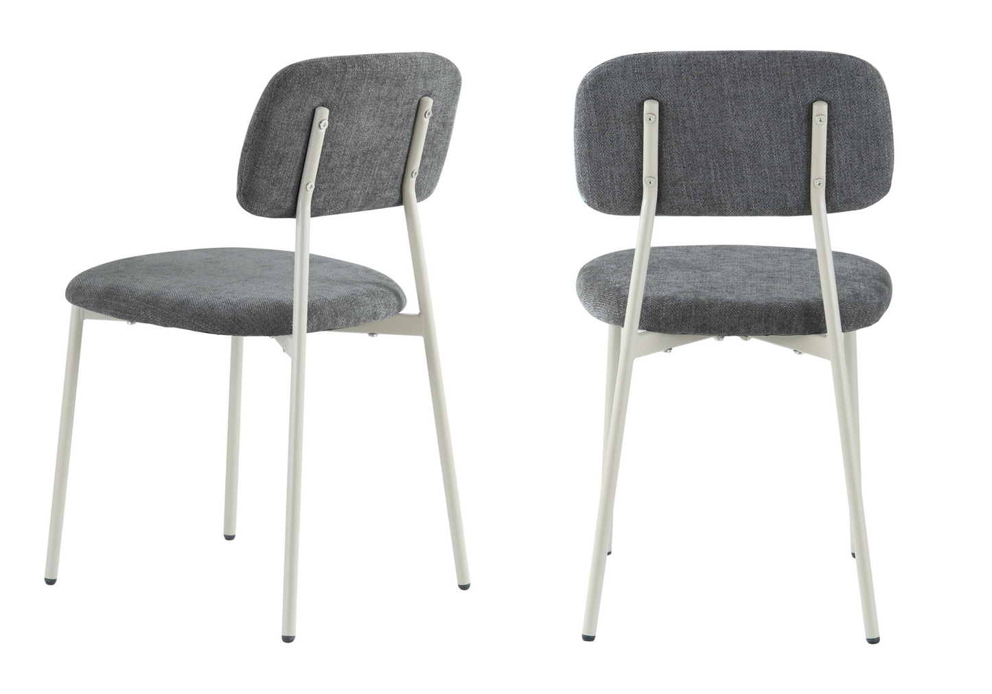 Chaise salle à manger tissu anthracite pieds taupe - Vika x4