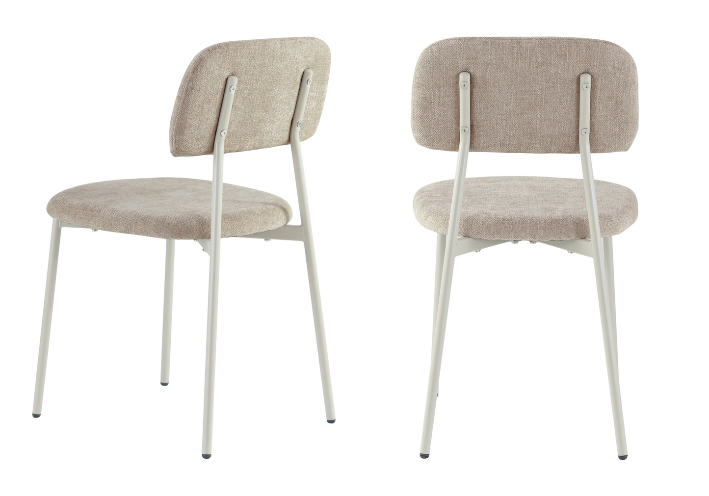 Chaise salle à manger tissu sable pieds taupe - Vika x4
