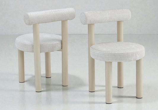 Chaise salle à manger travertin et beige chiné – Sola x4