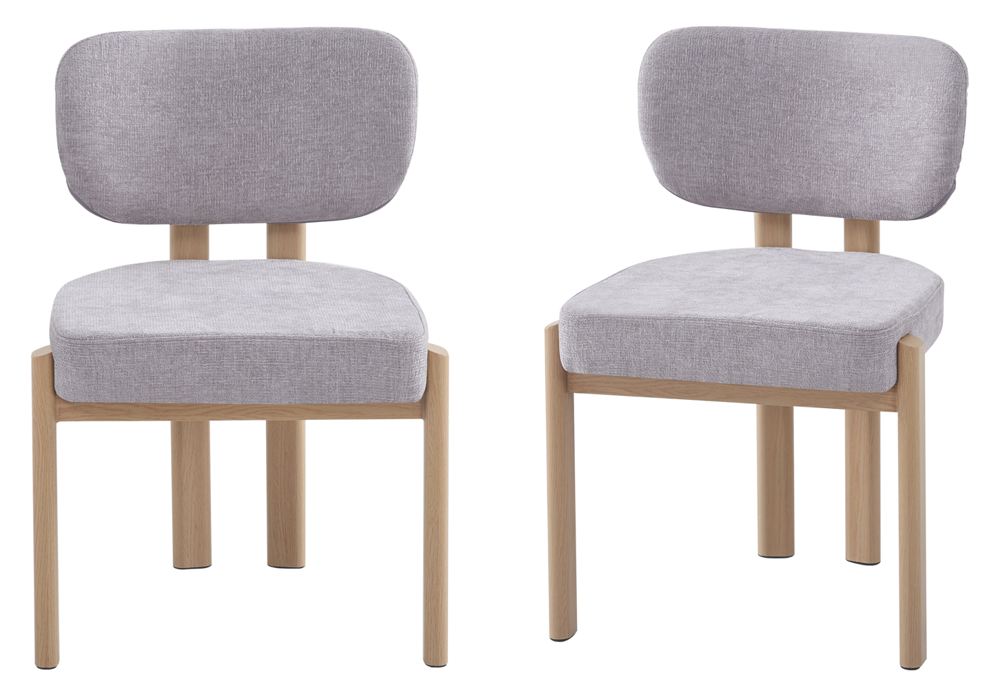 Chaise salle à manger velours gris bois – Inaya x4