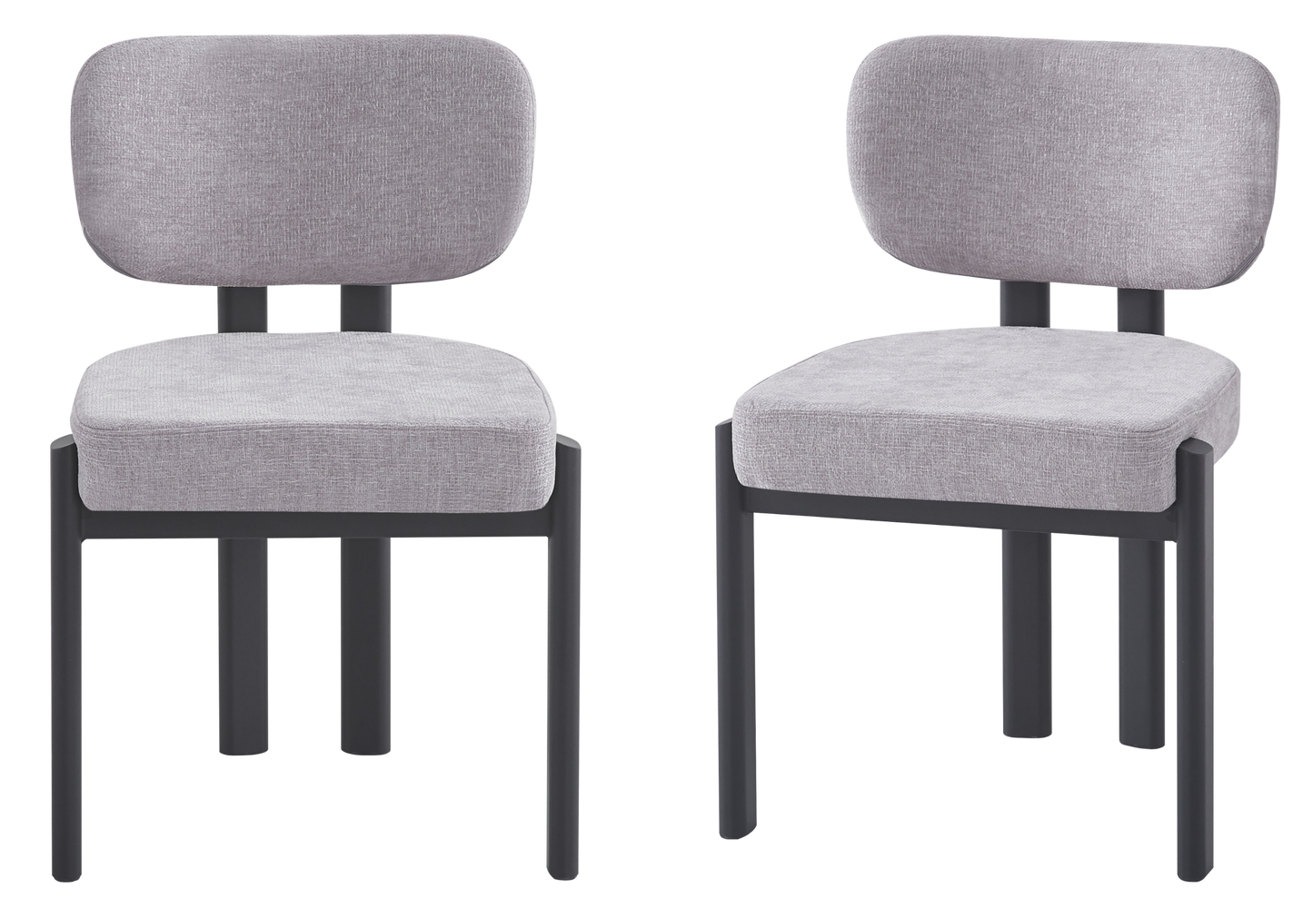 Chaise salle à manger velours gris noir – Inaya x4