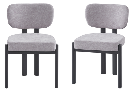 Chaise salle à manger velours gris noir – Inaya x4