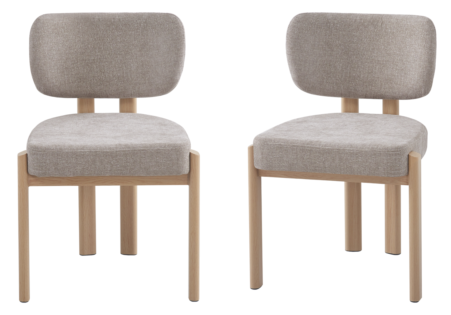 Chaise salle à manger velours taupe bois – Inaya x4