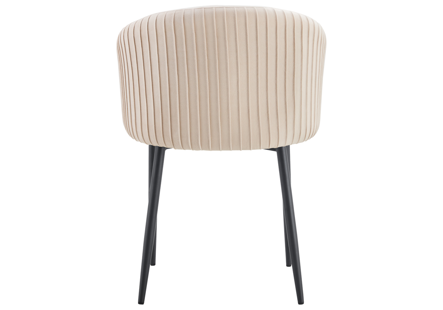 Chaise salle manger velours beige pieds noir - Sora x2