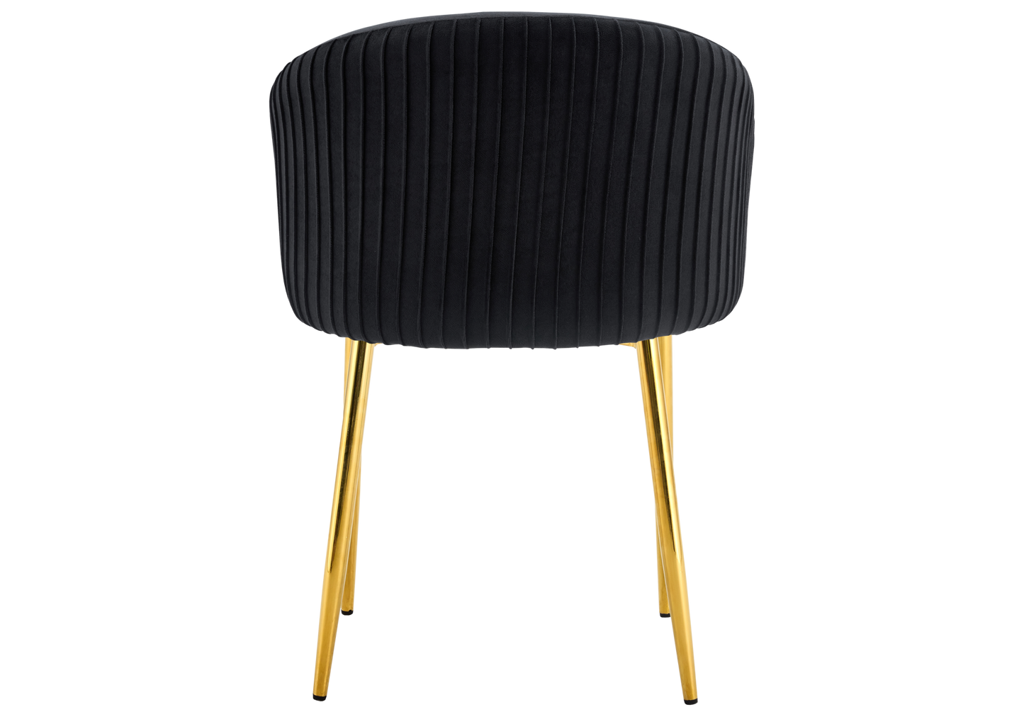 Chaise salle manger velours noir pieds doré - Sora x2