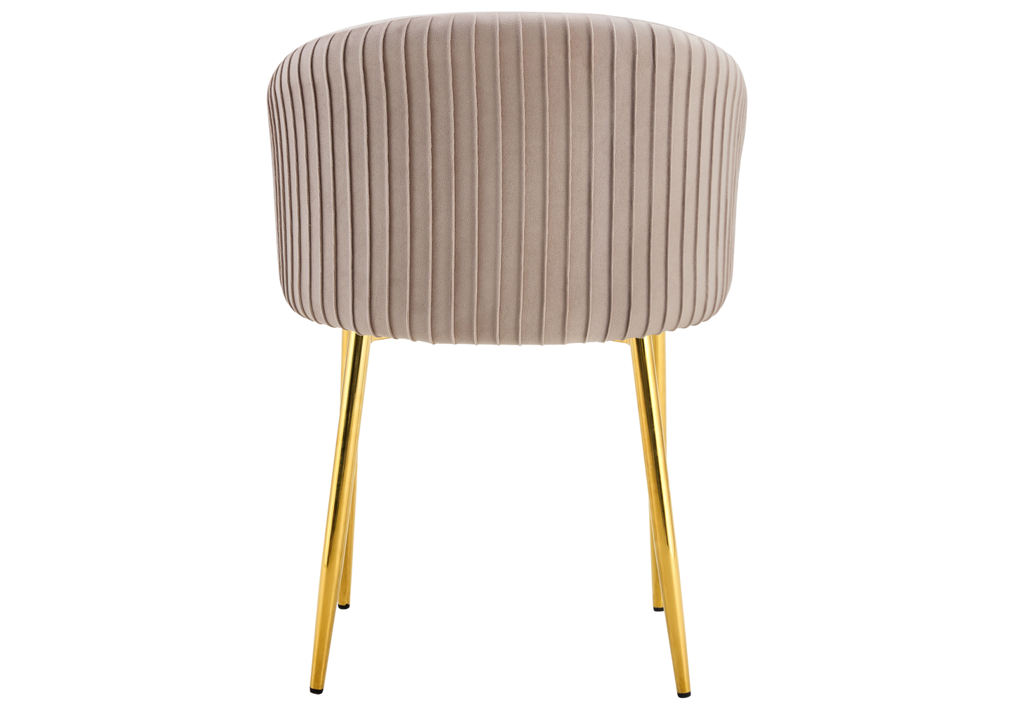Chaise salle manger velours taupe pieds doré - Sora x2