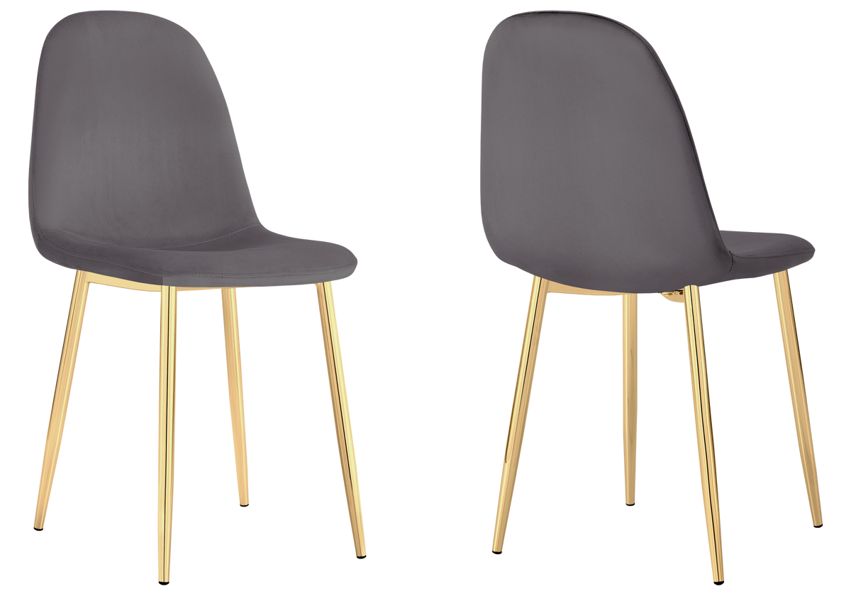 Chaises scandinaves en velours anthracite - Gina x6