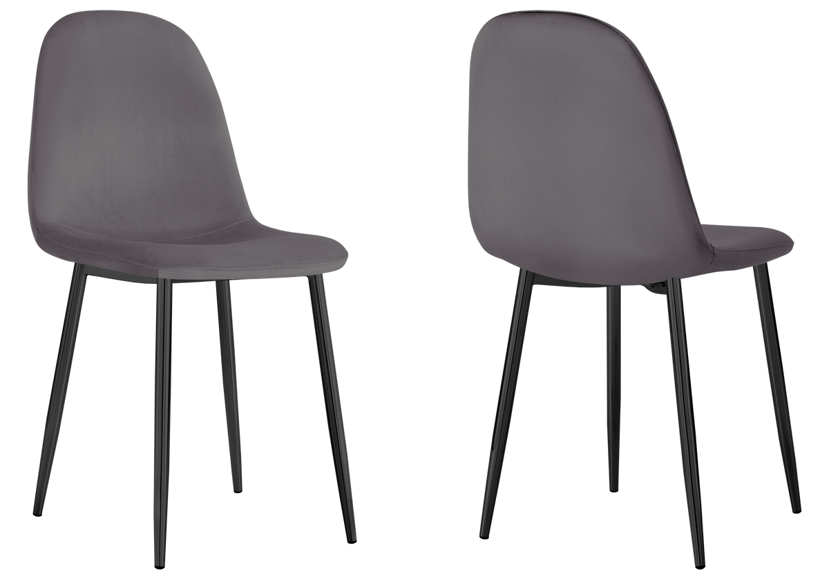 Chaises scandinaves en velours anthracite - Gina x6