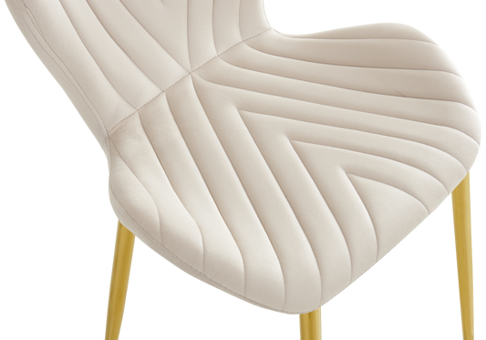 Chaise velours beige pieds dorés – Syra x4