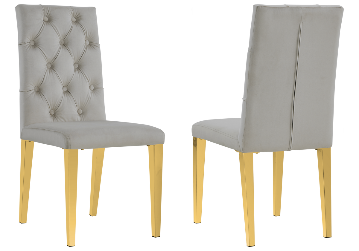 Table marbre blanc et 4 chaises X dorées - Cross