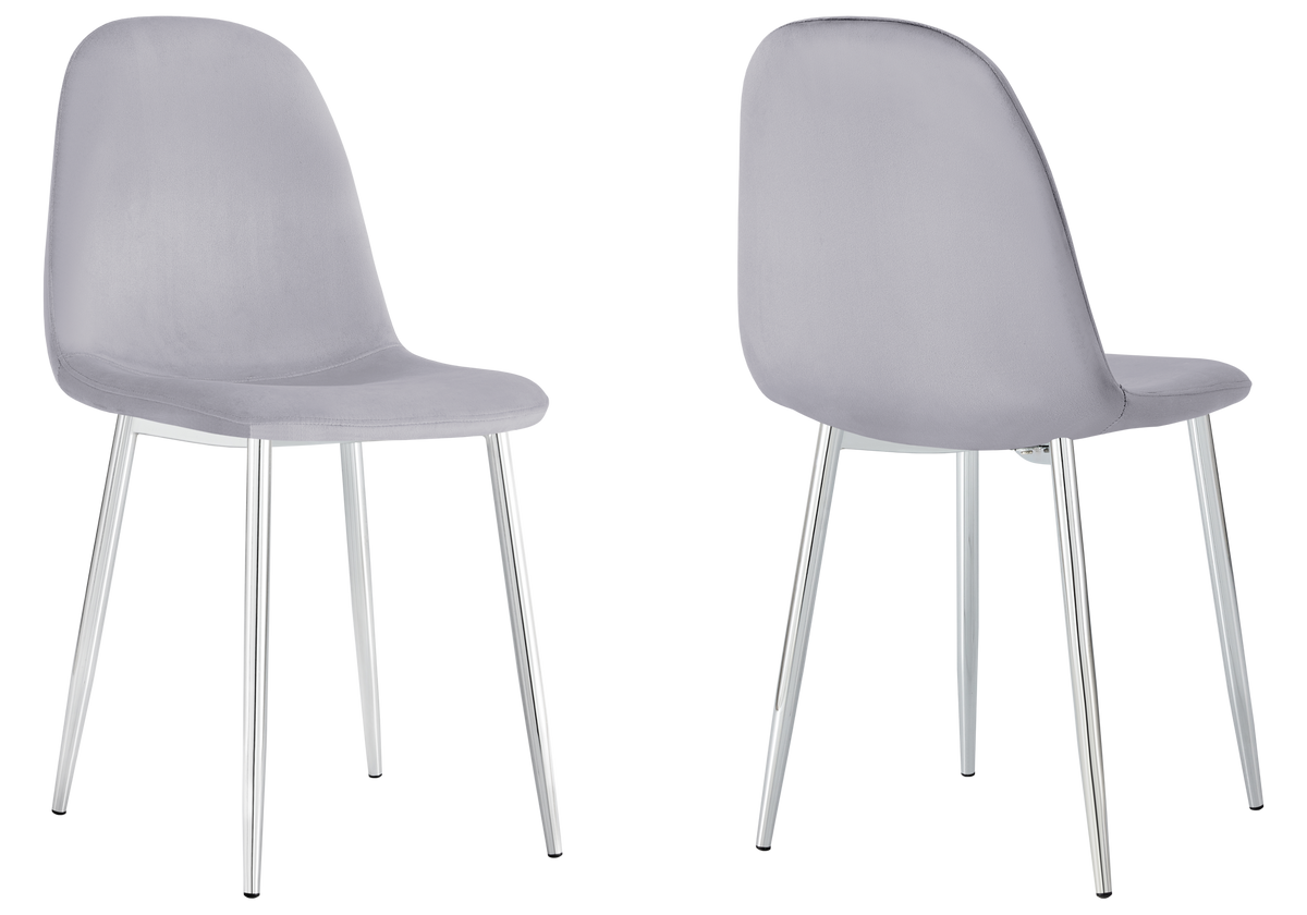 Chaises scandinaves en velours gris - Gina x6