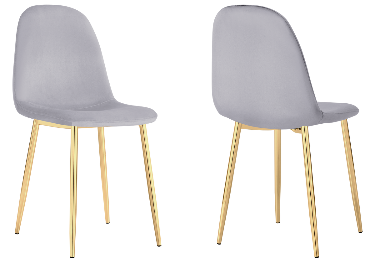 Chaises scandinaves en velours gris - Gina x6
