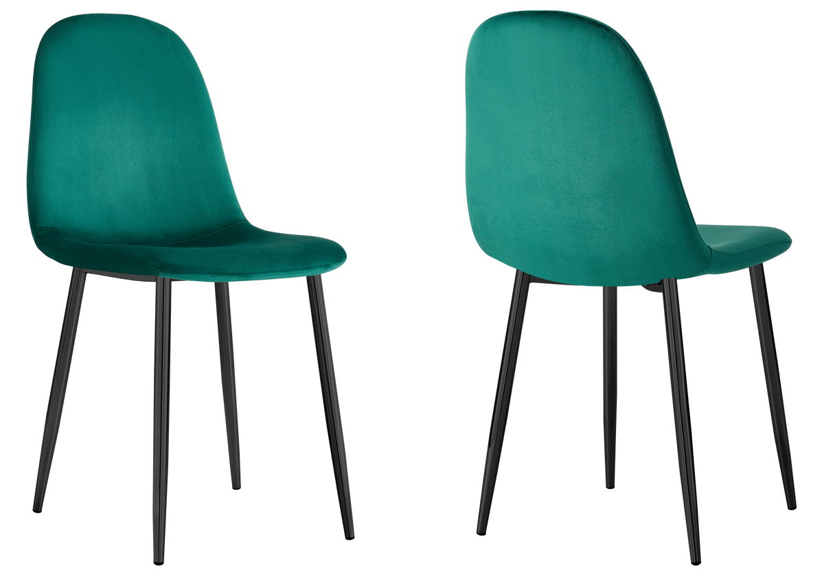 Chaises scandinaves en velours vert - Gina x6