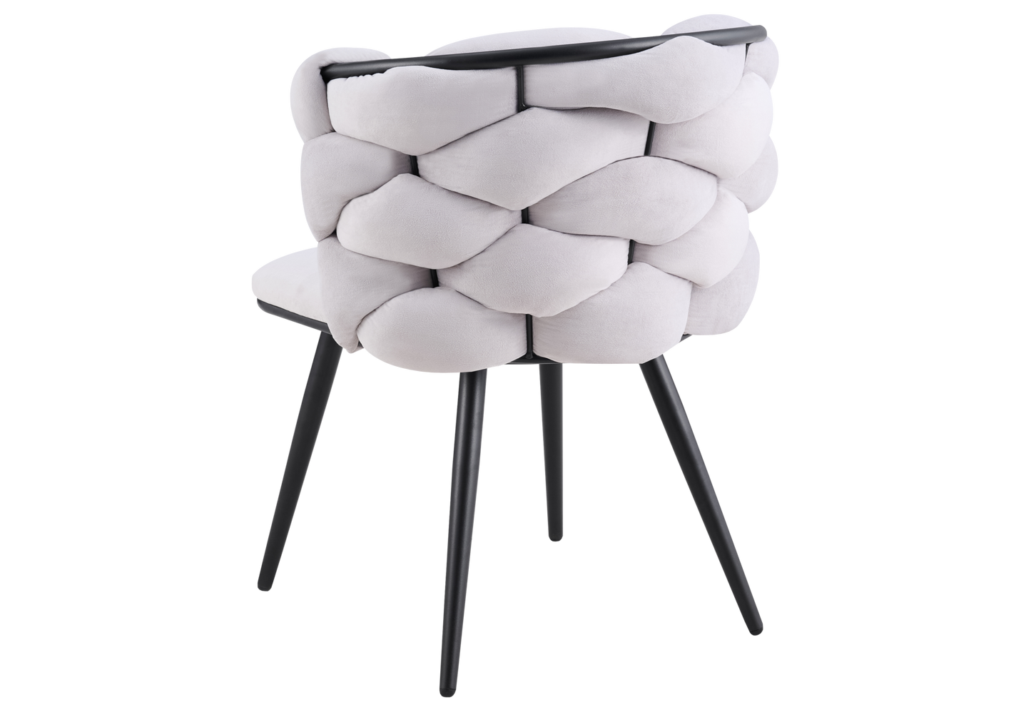 Chaise de table velours gris pieds noirs - Cloud x2