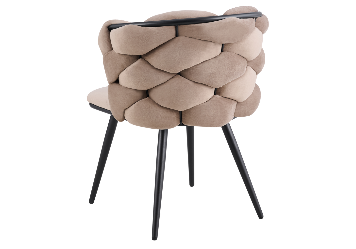 Chaise de table velours taupe pieds noirs - Cloud x2