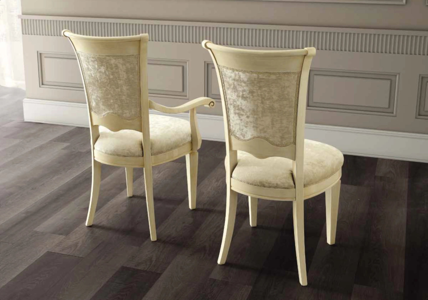 Salle à manger ronde baroque ivoire et or versace – IMPERIA
