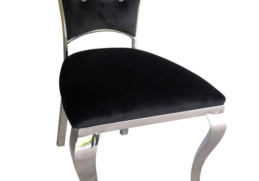 Chaises chromé capitonné noir LUA New Design