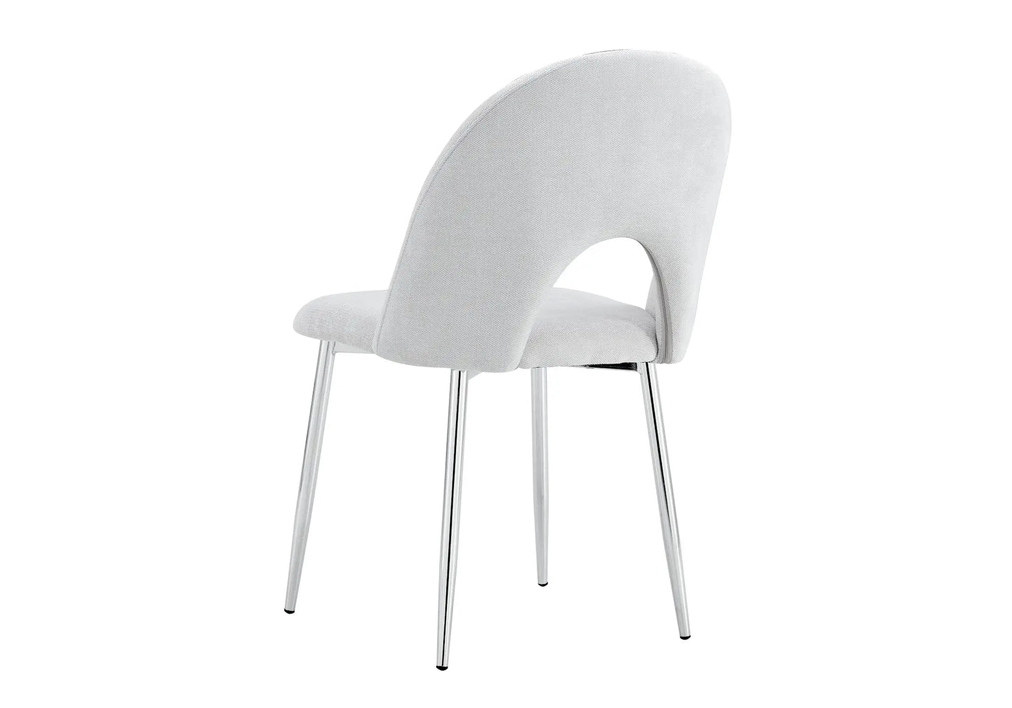 Chaises chromé chenille gris TALIA (lot de 4) New Design