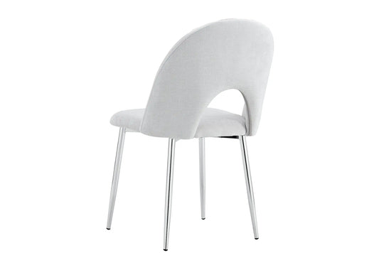 Chaises chromé chenille gris TALIA (lot de 4) New Design