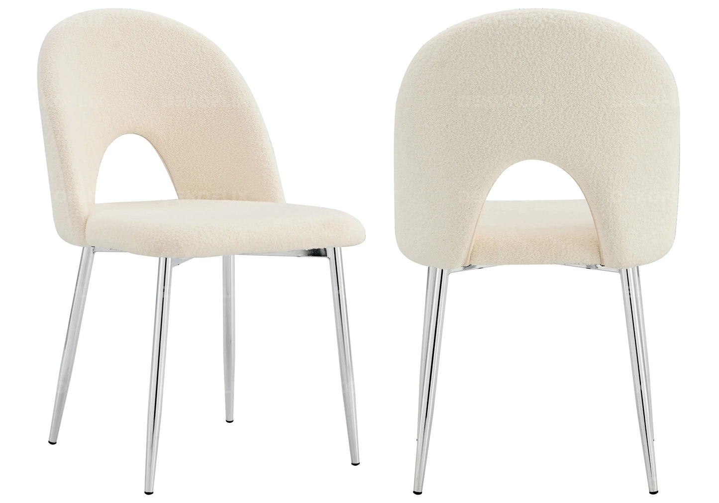 Chaises chromé doudou beige TALIA (lot de 4) New Design