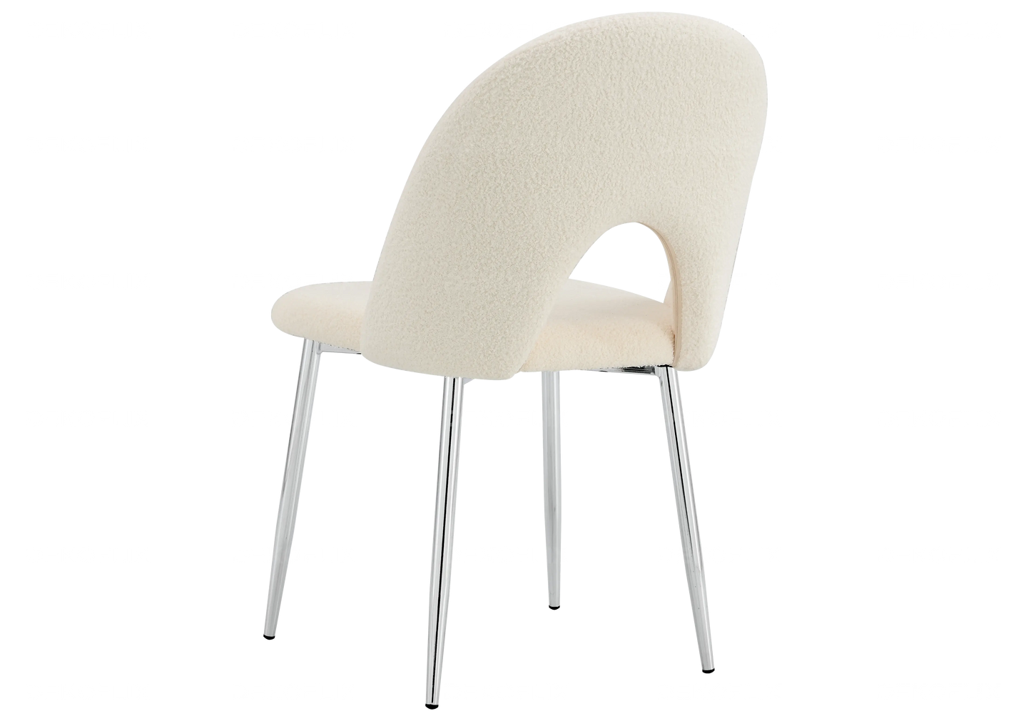Chaises chromé doudou beige TALIA (lot de 4) New Design