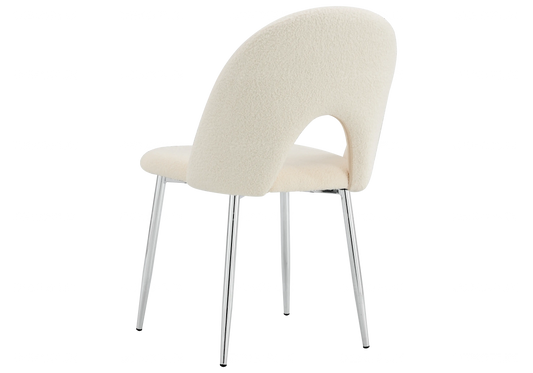 Chaises chromé doudou beige TALIA (lot de 4) New Design