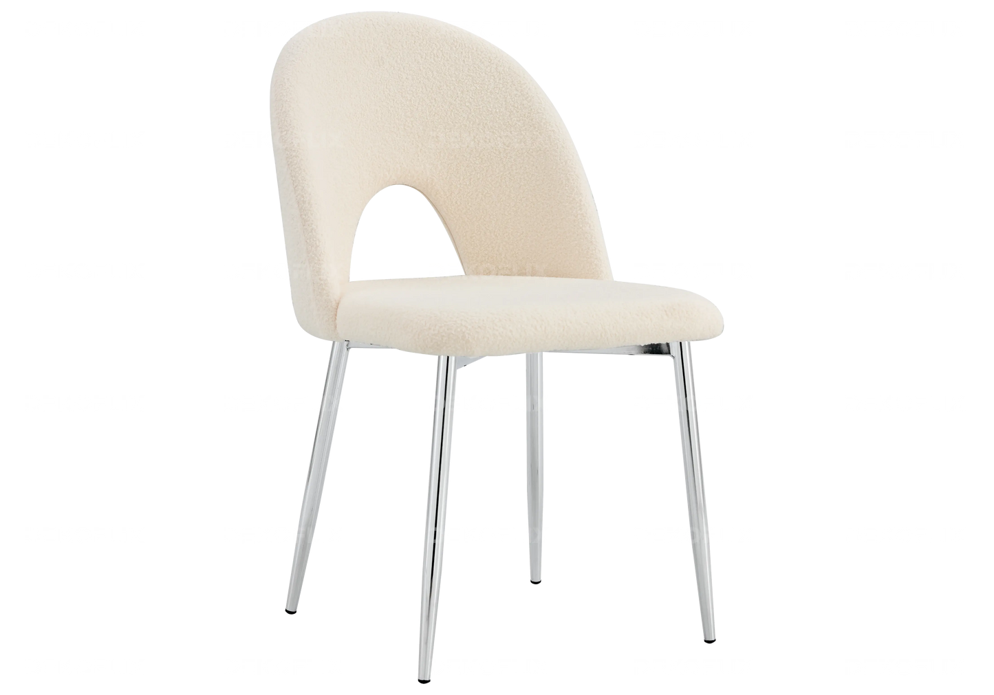 Chaises chromé doudou beige TALIA (lot de 4) New Design