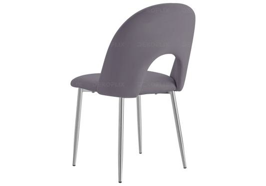 Chaises chromé velours anthracite TALIA (lot de 4) New Design