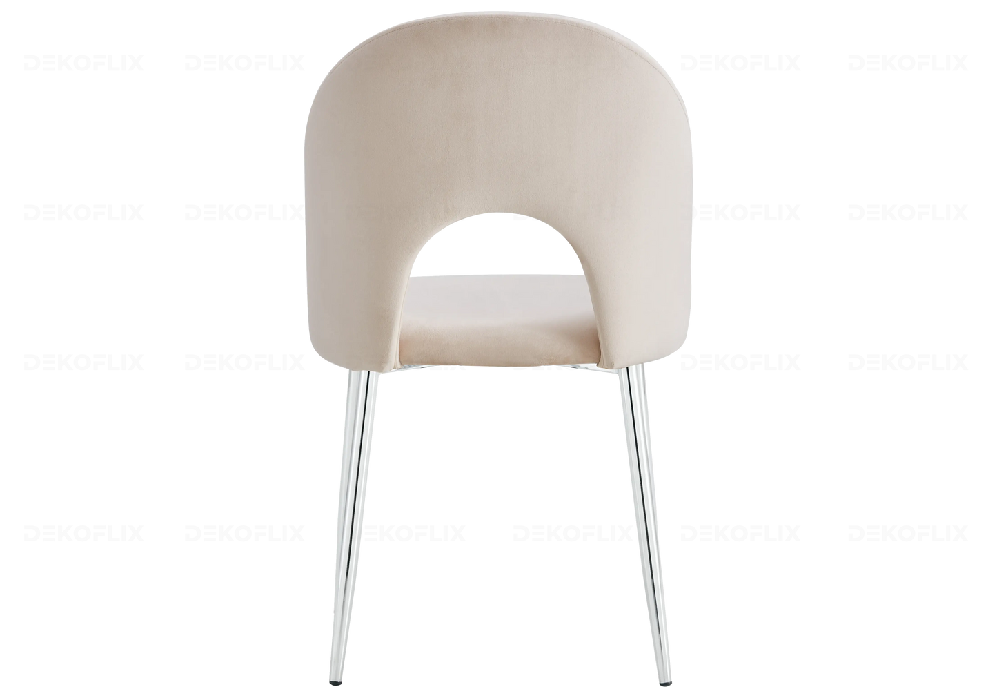 Chaises chromé velours beige TALIA (lot de 4) New Design