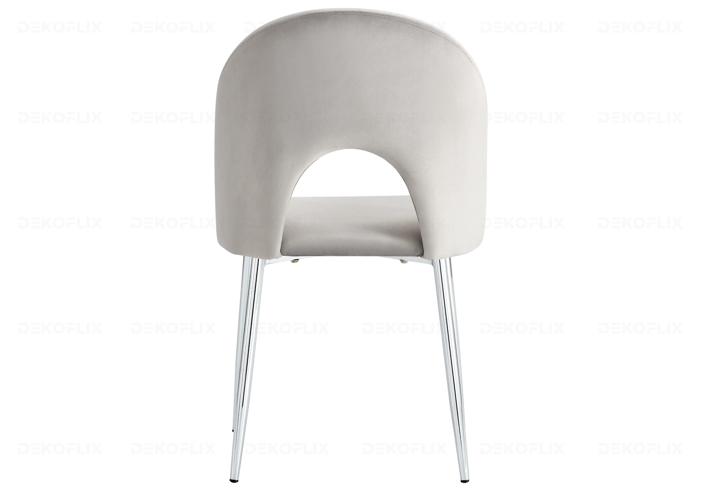Chaises chromé velours gris TALIA (lot de 4) New Design
