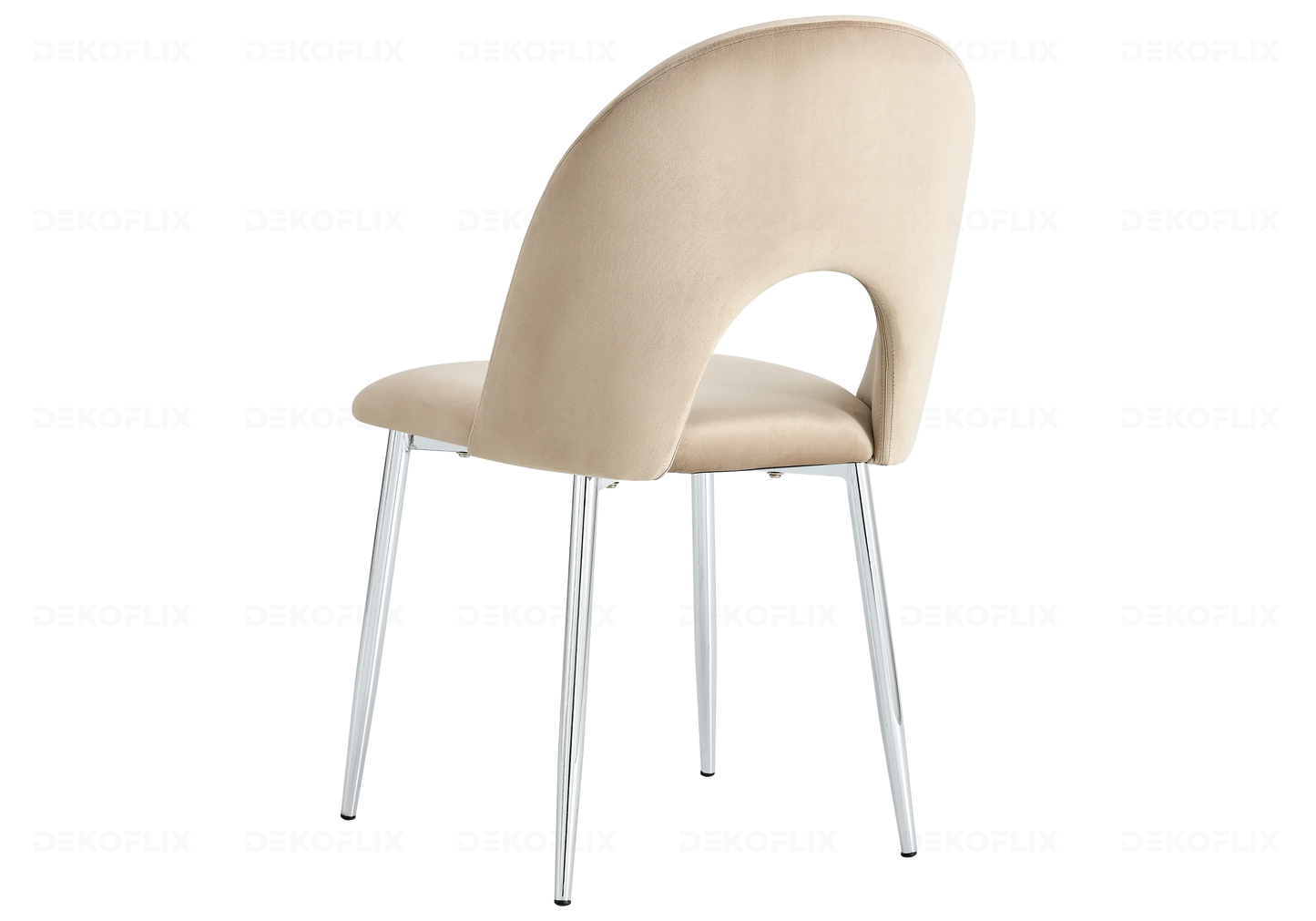 Chaises chromé velours taupe TALIA (lot de 4) New Design