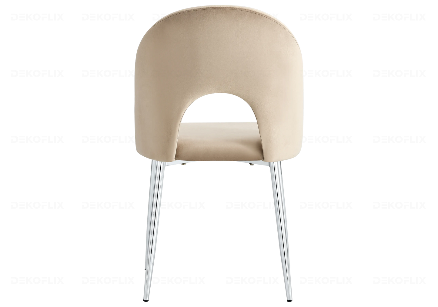 Chaises chromé velours taupe TALIA (lot de 4) New Design