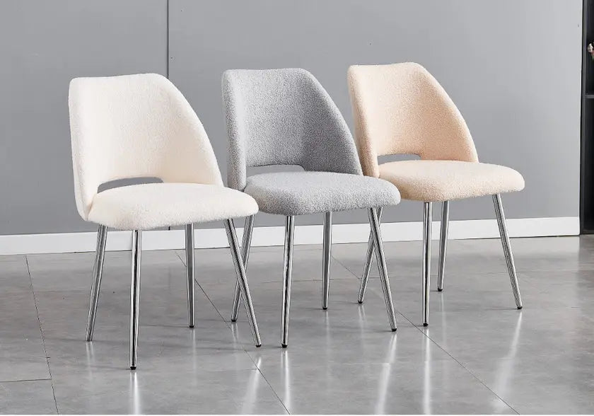 Chaises chromées gris LEONI (lot de 4) New Design