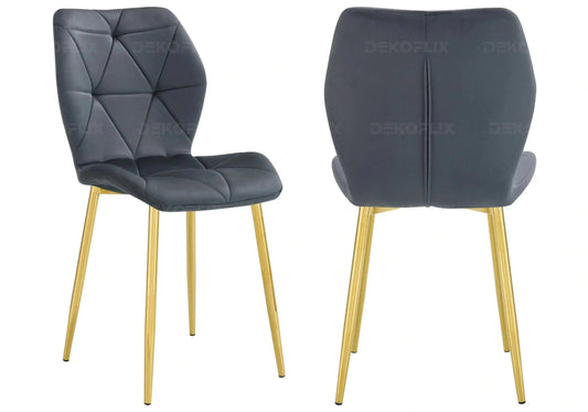 Chaises coquillage pieds dorés vert sapin NAVA New Design
