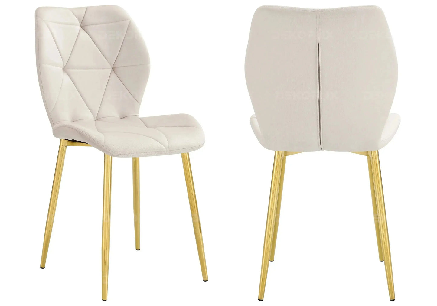 Chaises coquillage pieds dorés vert sapin NAVA New Design