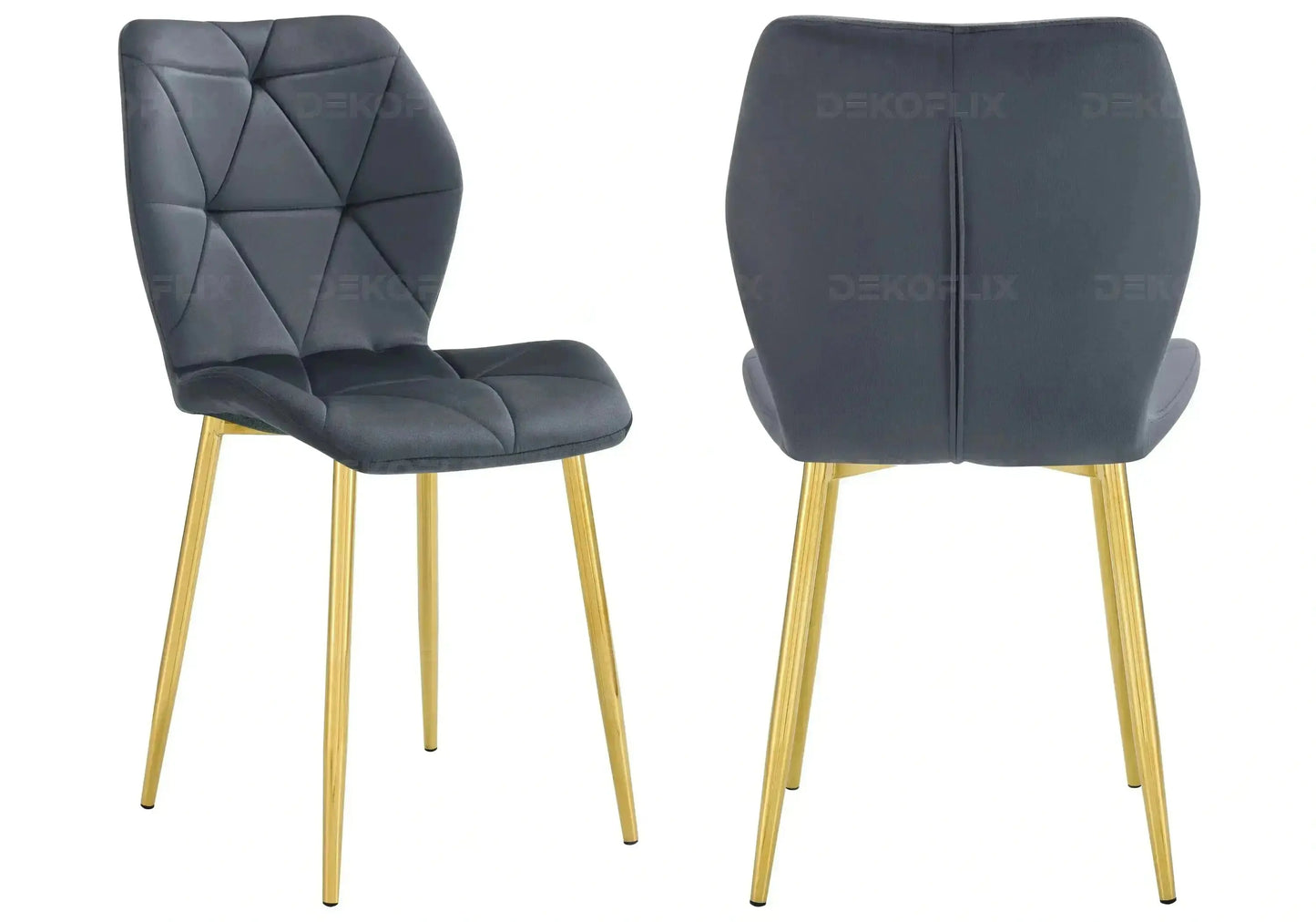 Chaises coquillage pieds dorés vert sapin NAVA New Design