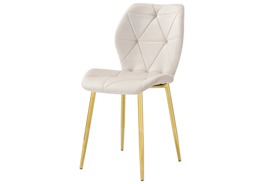Chaises coquillage pieds dorés beige NAVA New Design