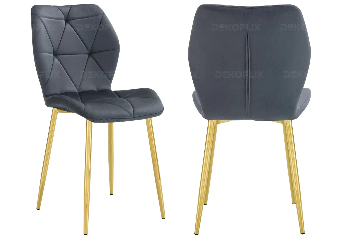 Chaises coquillage pieds dorés vert sapin NAVA New Design
