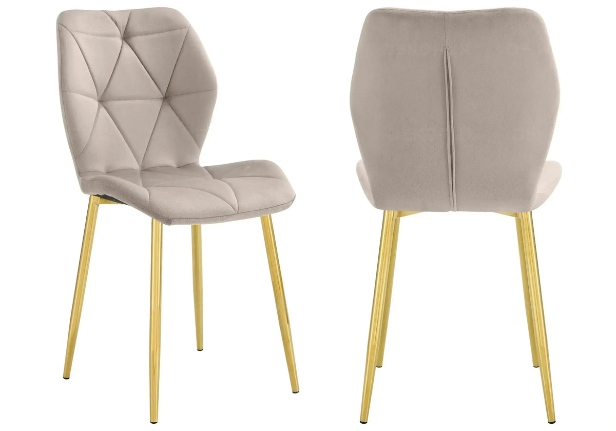 Chaises coquillage pieds dorés vert sapin NAVA New Design