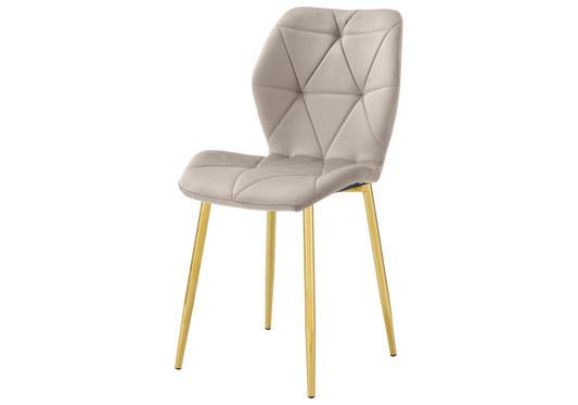 Chaises coquillage pieds dorés taupe NAVA New Design