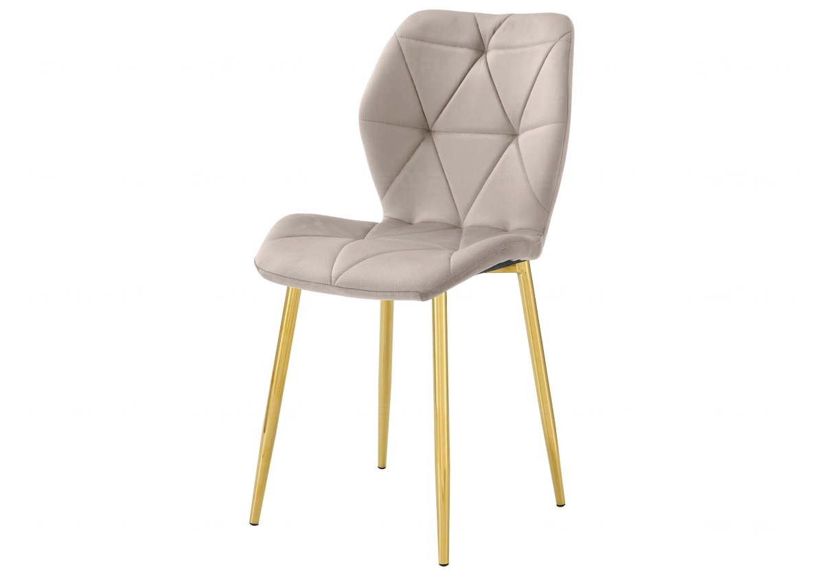 Chaises coquillage pieds dorés taupe NAVA New Design