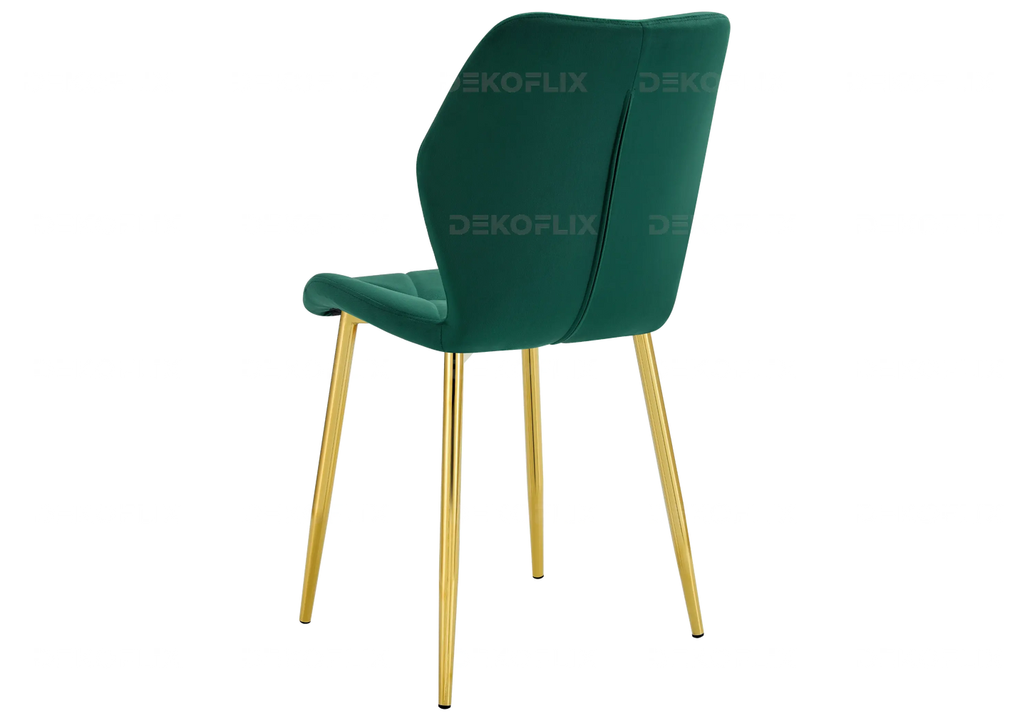 Chaises coquillage pieds dorés vert sapin NAVA New Design