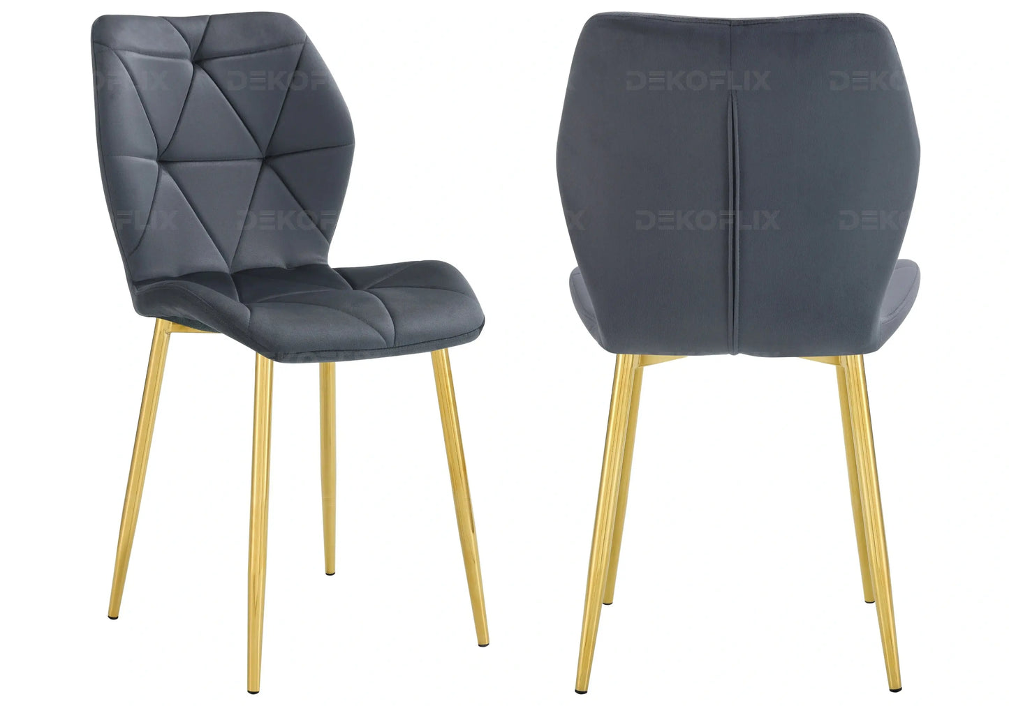Chaises coquillage pieds dorés vert sapin NAVA New Design