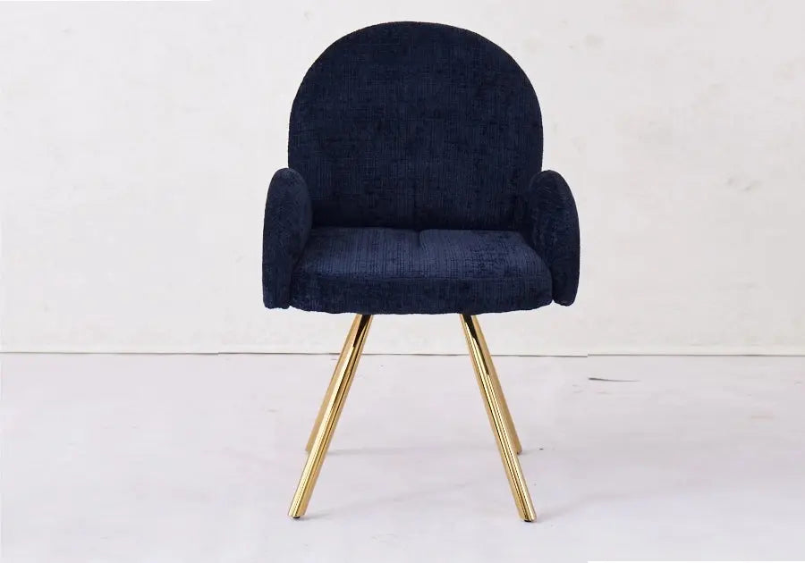 Chaises dore velours blue MIMI Touche d'élégance