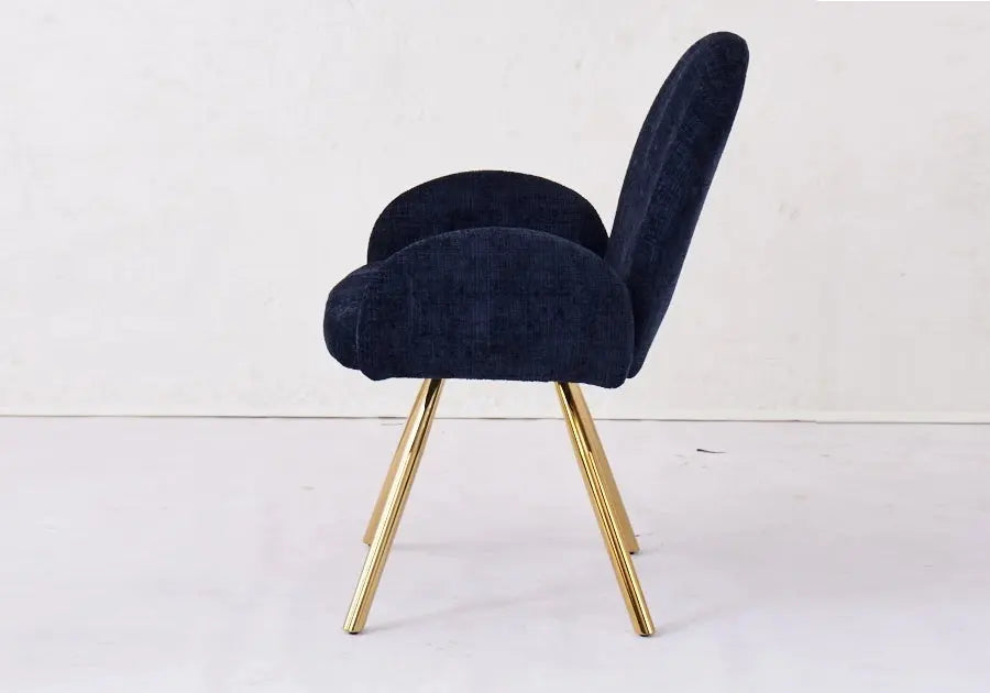Chaises dore velours blue MIMI Touche d'élégance
