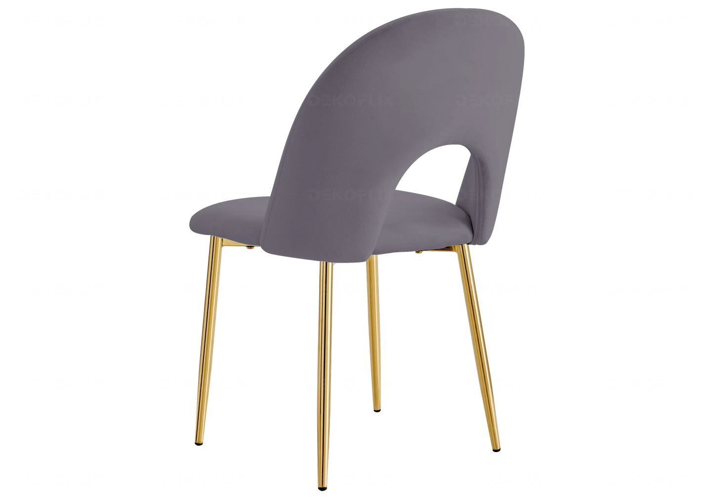 Chaises dorées velours anthracite TALIA (lot de 4) New Design